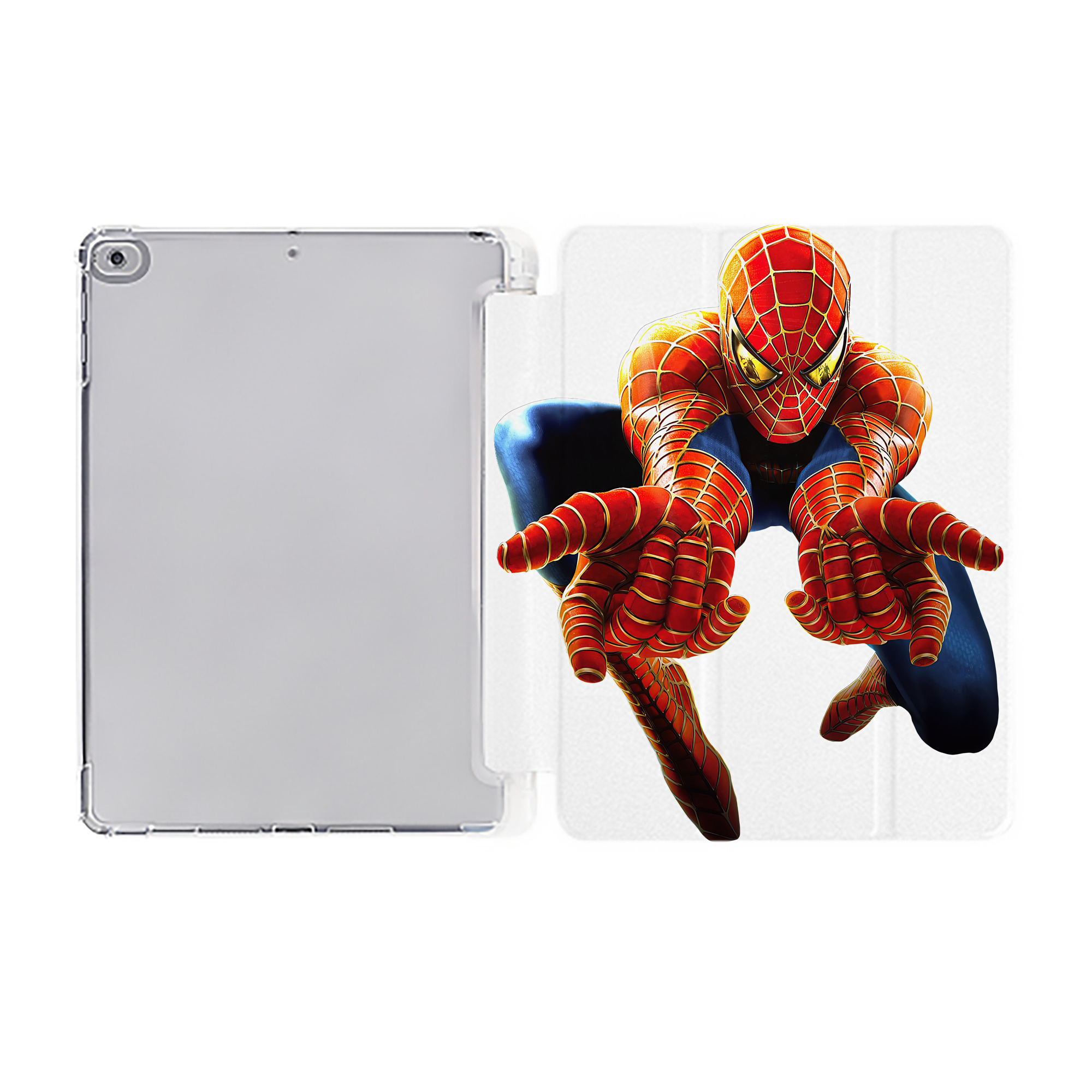 （画像用） Spider Man スパイダーマン IPad ケース ペン収納付き 三つ折りスタンド PUレザー×シリコン 対応機種9.5/10.5/10.9インチ